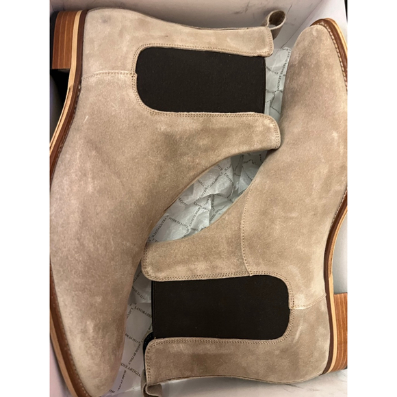 New Men's STEFANO BONFIGLIOLI Ankle Boots Size 11 Taupe - Picture 2 of 6